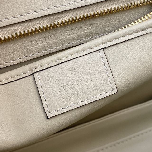 2023 GG original calfskin blondie top handle bag 735101 white