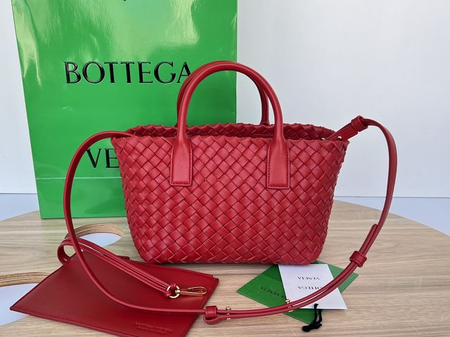 BV original lambskin mini cabat tote bag 709464 red