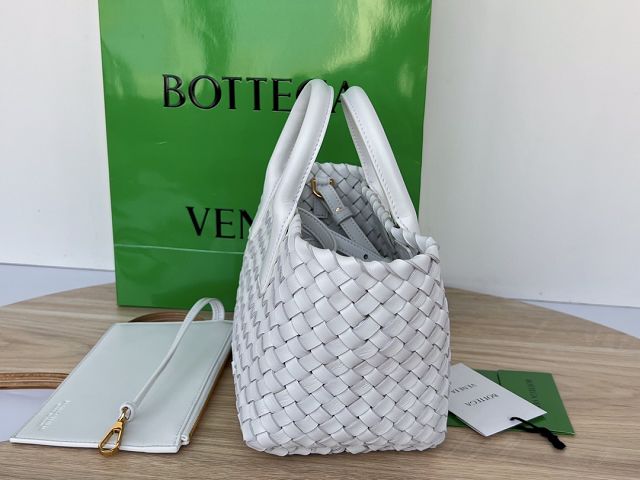 BV original lambskin mini cabat tote bag 709464 white