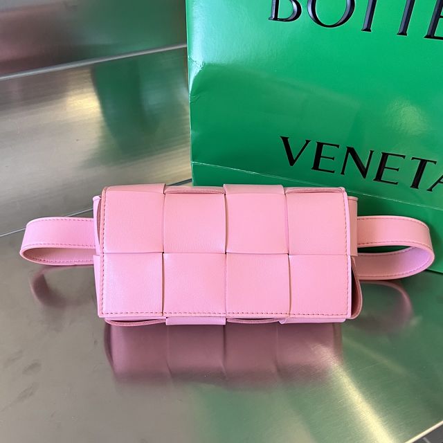 BV original lambskin cassette belt bag 639367 pink