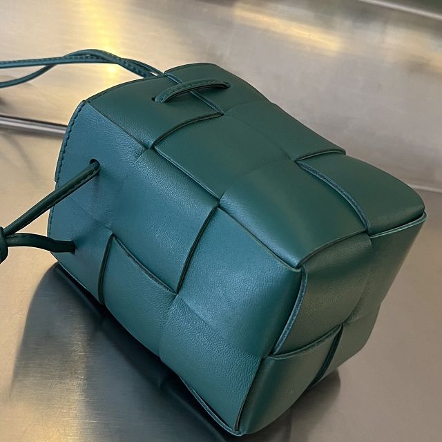 BV original lambskin cassette small bucket bag 680217 turquoise