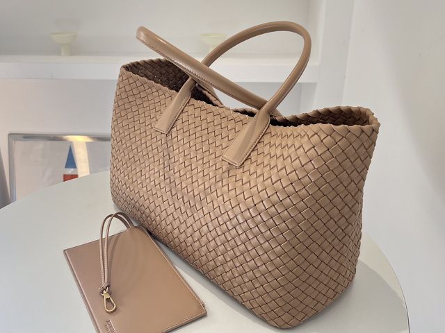 BV original lambskin large cabat tote bag 608811 nude