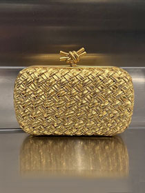 BV original calfskin knot pouch 717622 gold