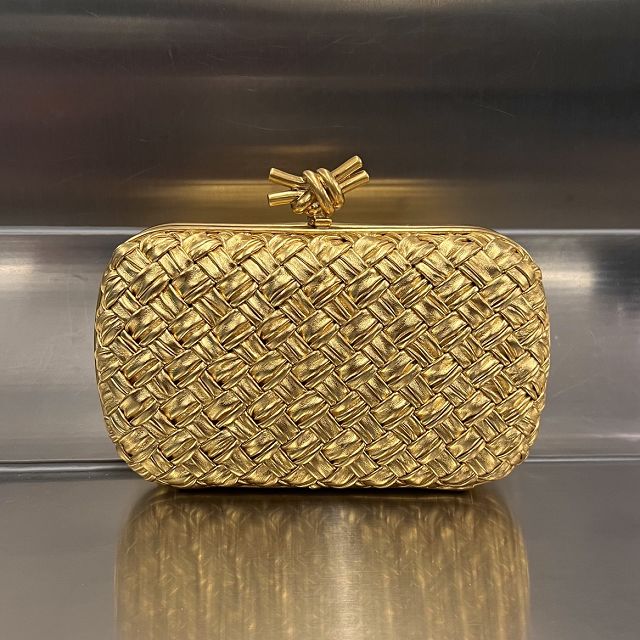 BV original calfskin knot pouch 717622 gold