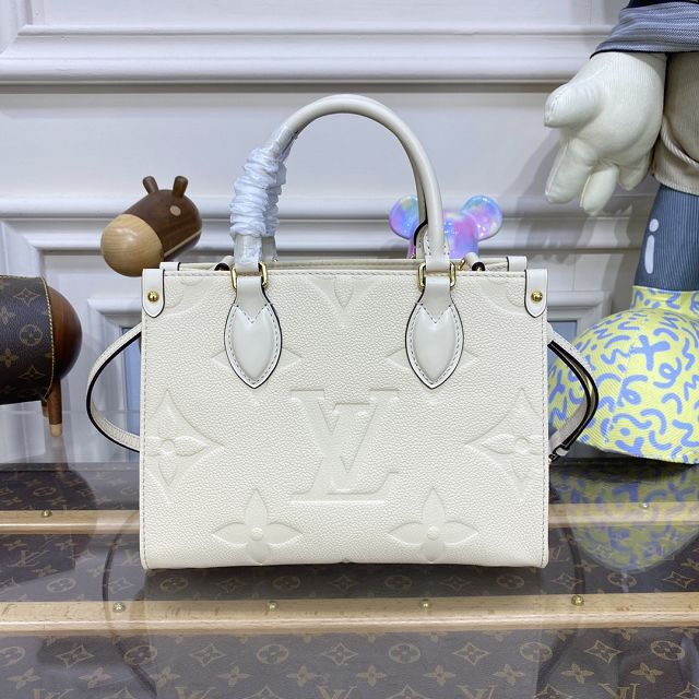 2023 Louis vuitton original embossed calfskin onthego pm M45653 white