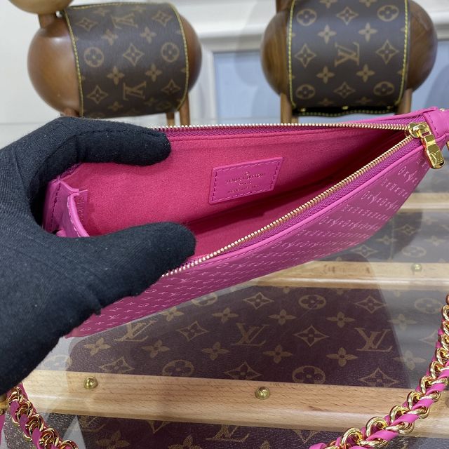 Louis vuitton original calfskin lexington pouch M82232 rose red