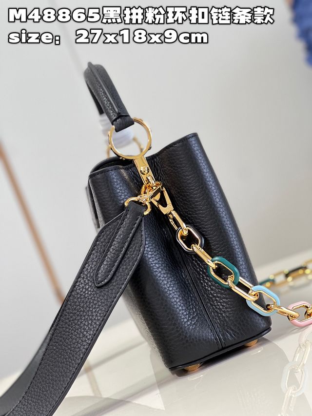 Louis vuitton original calfskin capucines BB handbag M21641 black