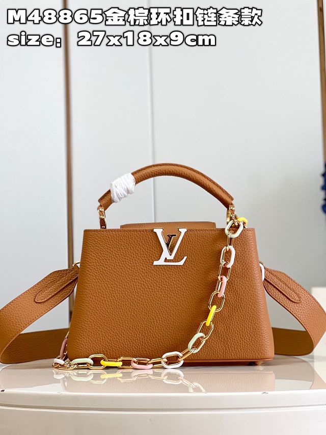 Louis vuitton original calfskin capucines BB handbag M21641 tan