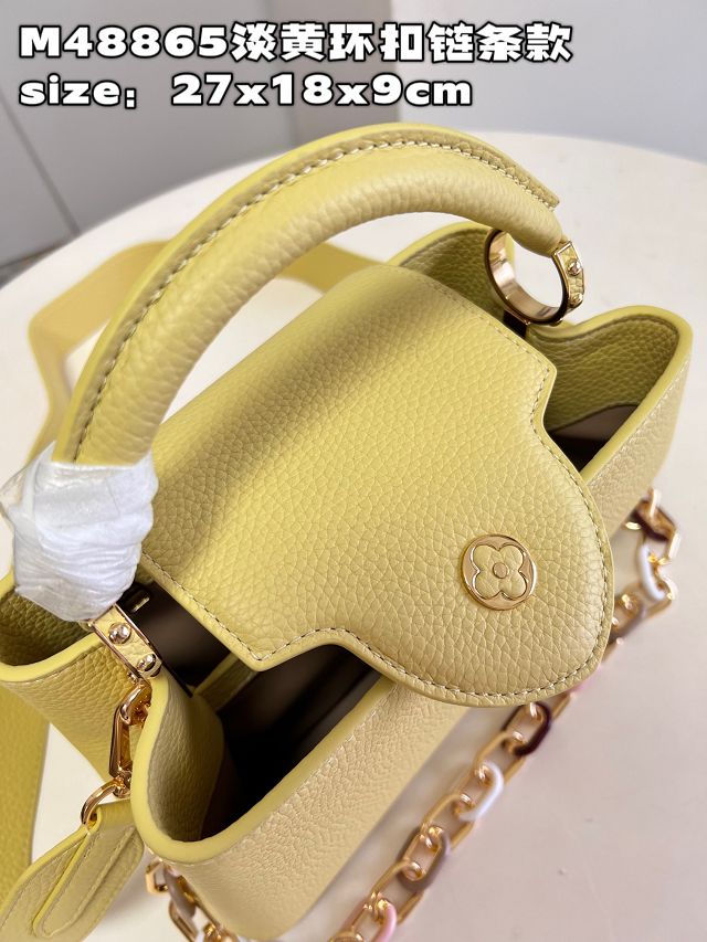 Louis vuitton original calfskin capucines BB handbag M21641 yellow