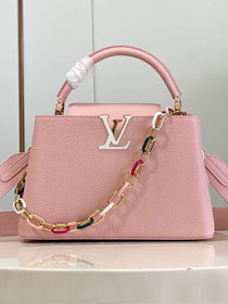 Louis vuitton original calfskin capucines MM handbag M21652 pink