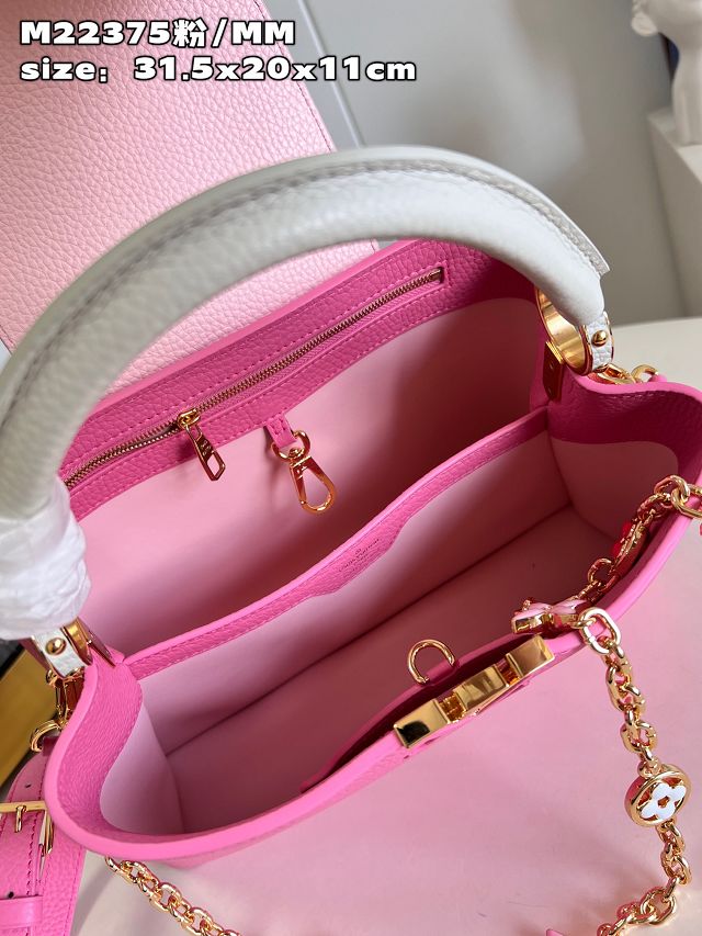 Louis vuitton original calfskin capucines MM handbag M22512 pink