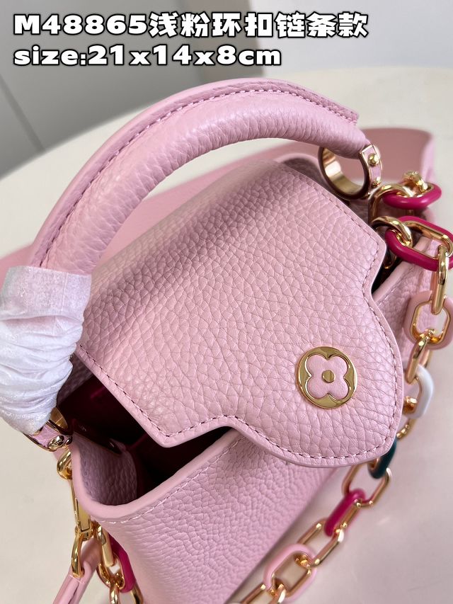 Louis vuitton original calfskin capucines mini handbag M21798 pink