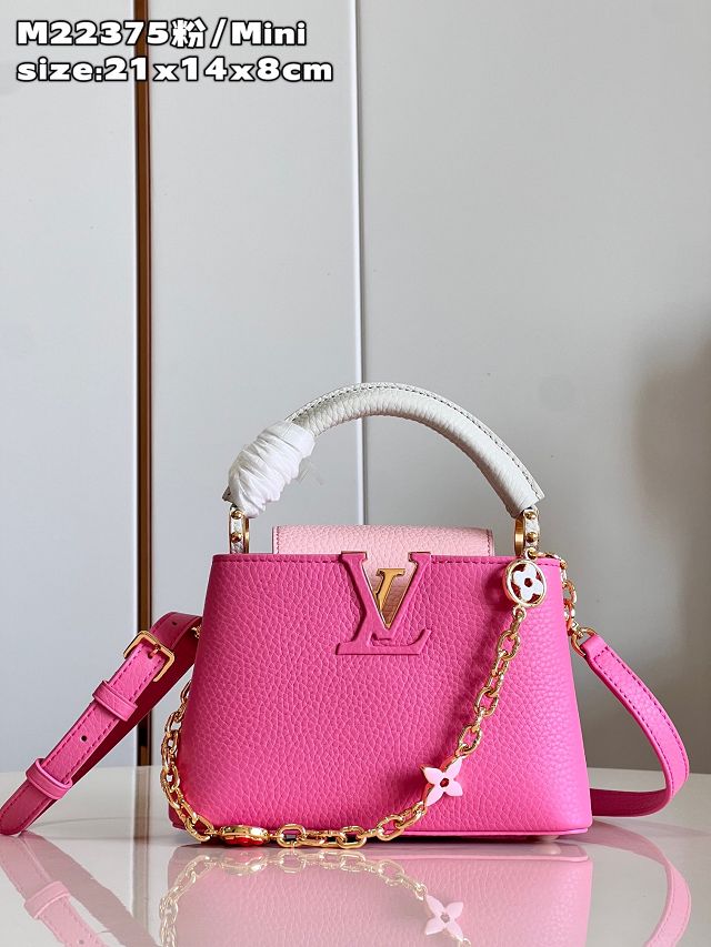 Louis vuitton original calfskin capucines mini handbag M22375 pink