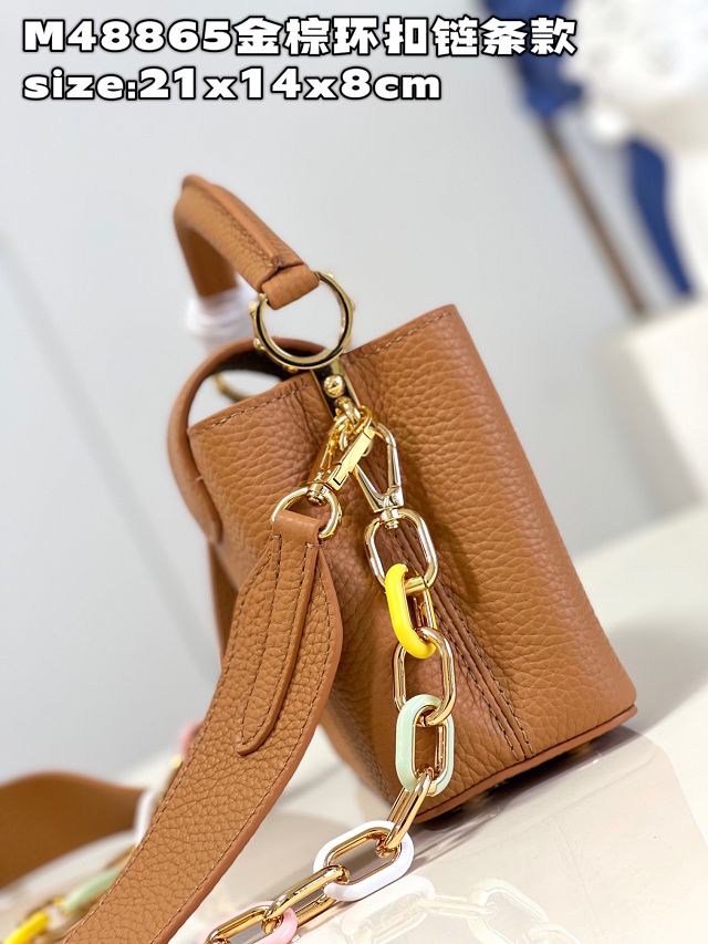 Louis vuitton original calfskin capucines mini handbag M21798 tan