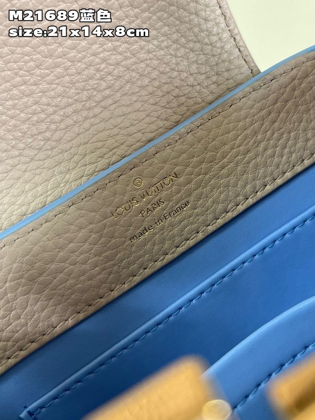 Louis vuitton original calfskin capucines mini handbag M48865 blue