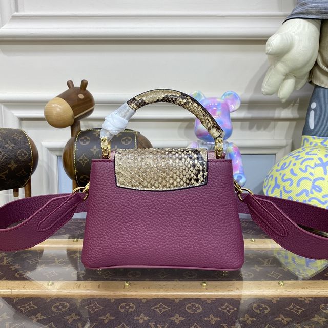 Louis vuitton original calfskin capucines mini handbag N82067 purple