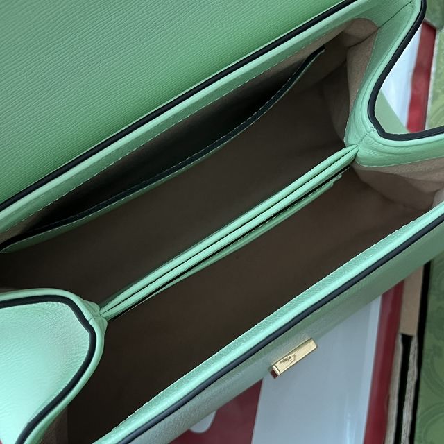 GG original calfskin horsebit 1955 mini bag 703848 light green