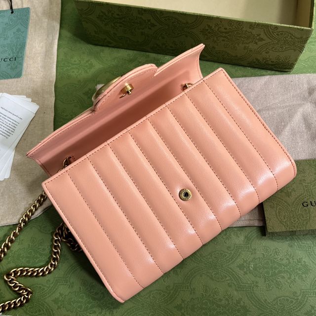 GG original calfskin marmont mini bag 474575 peach