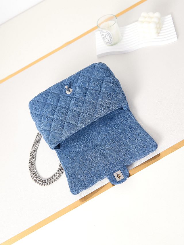 CC original denim flap bag AS3921 blue