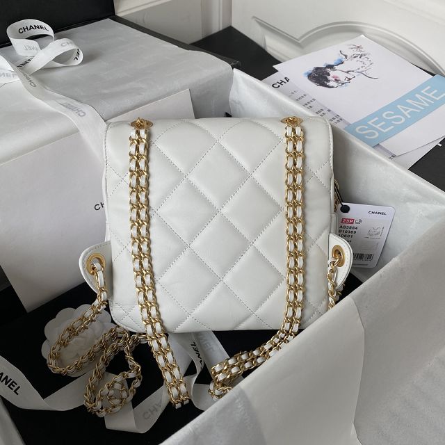 CC original lambskin mini backpack AS3884 white