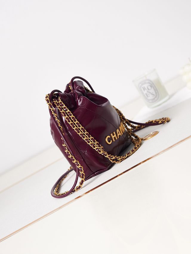 CC original calfskin 22 mini handbag AS3980 bordeaux