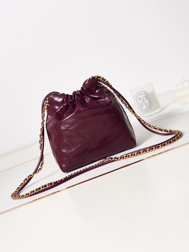 CC original calfskin 22 mini handbag AS3980 bordeaux