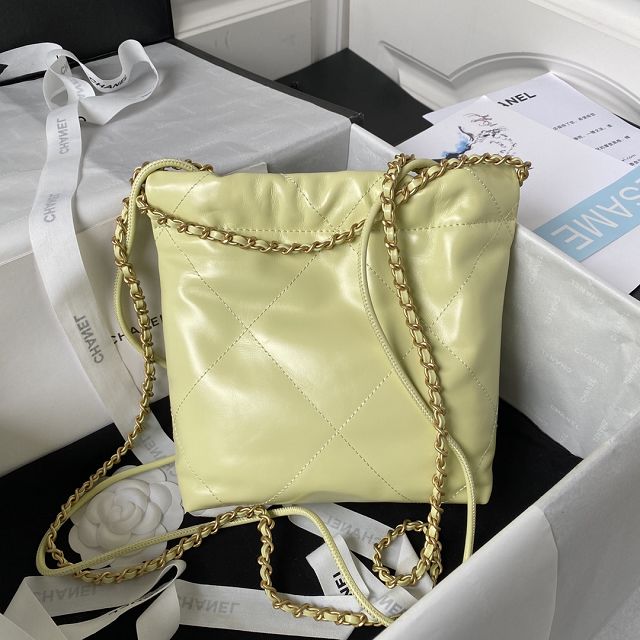 CC original calfskin 22 mini handbag AS3980 yellow