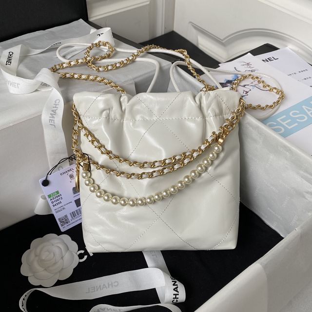 CC original calfskin 22 mini handbag AS3980-2 white