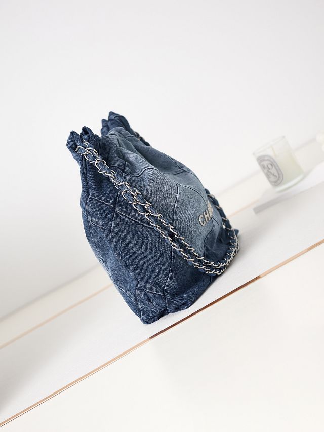 2023 CC original denim 22 small handbag AS3260 blue