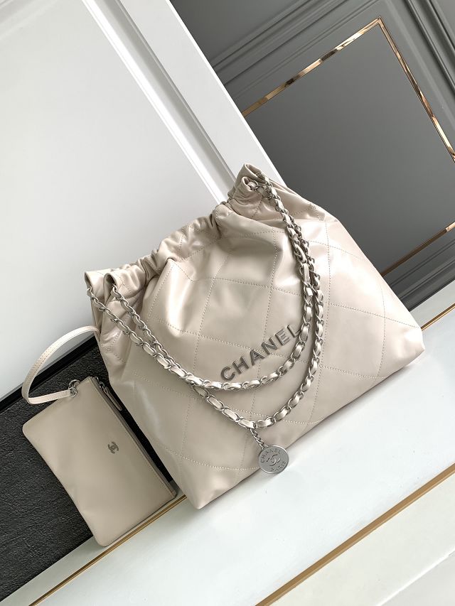 2023 CC original calfskin 22 medium handbag AS3261 beige