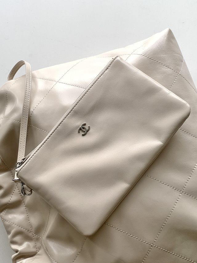 2023 CC original calfskin 22 medium handbag AS3261 beige
