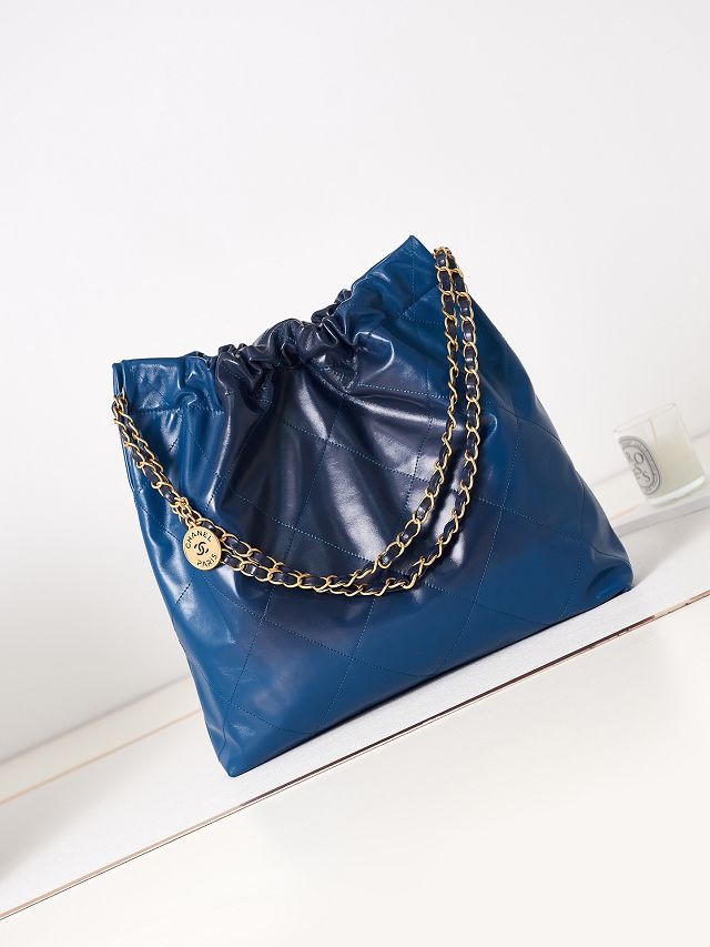 2023 CC original calfskin 22 medium handbag AS3261 blue