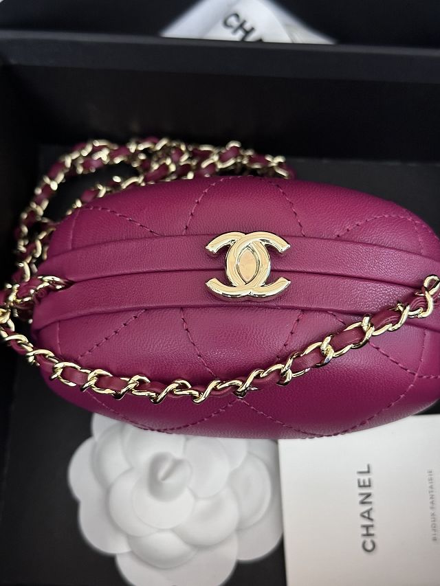 CC original lambskin clutch with chain AP3252 purple