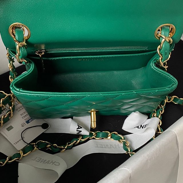 CC original lambskin super mini flap bag A35200 green