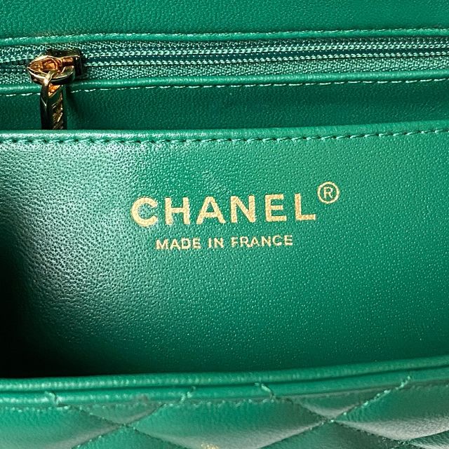 CC original lambskin super mini flap bag A35200 green