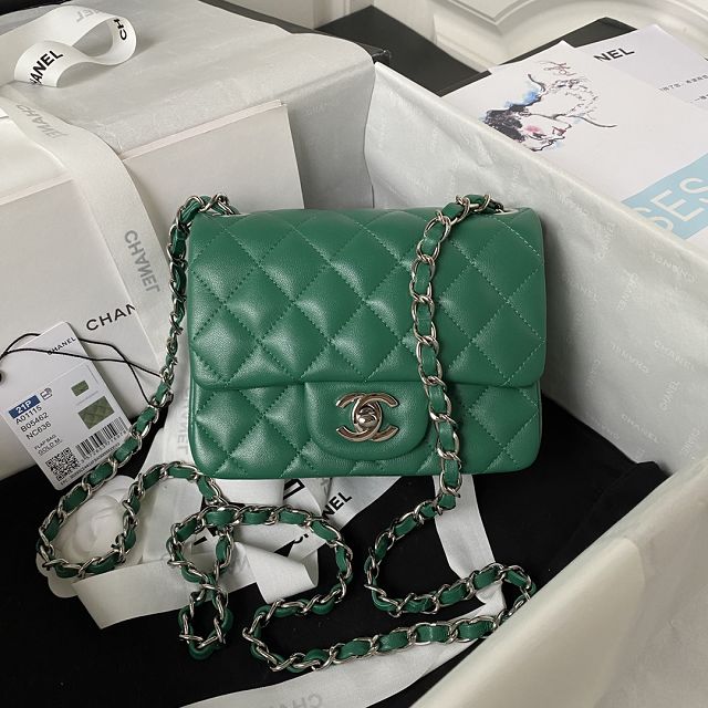 CC original lambskin super mini flap bag A35200 green