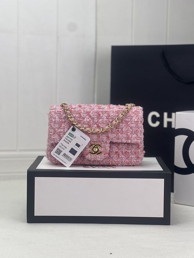 CC original tweed mini flap bag A69900 pink