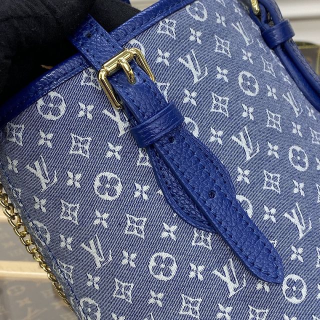 2023 Louis vuitton original denim bucket bag M42238 blue