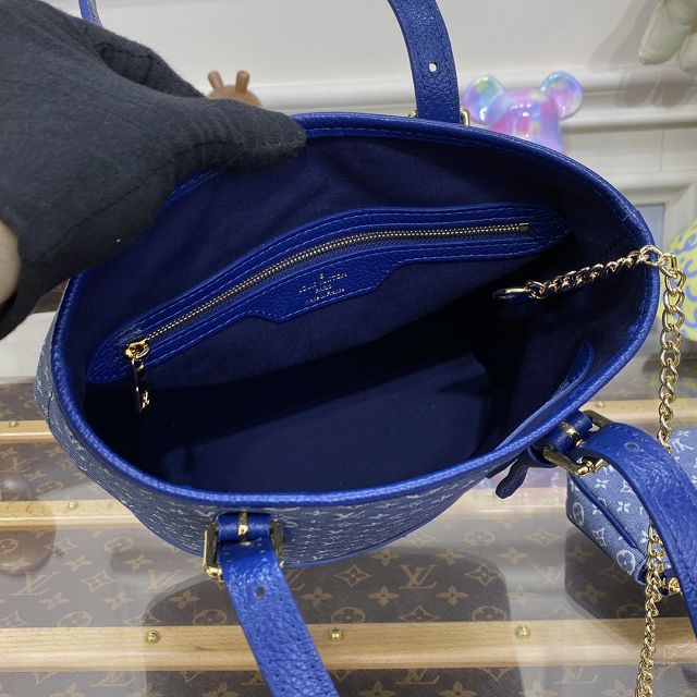 2023 Louis vuitton original denim bucket bag M42238 blue