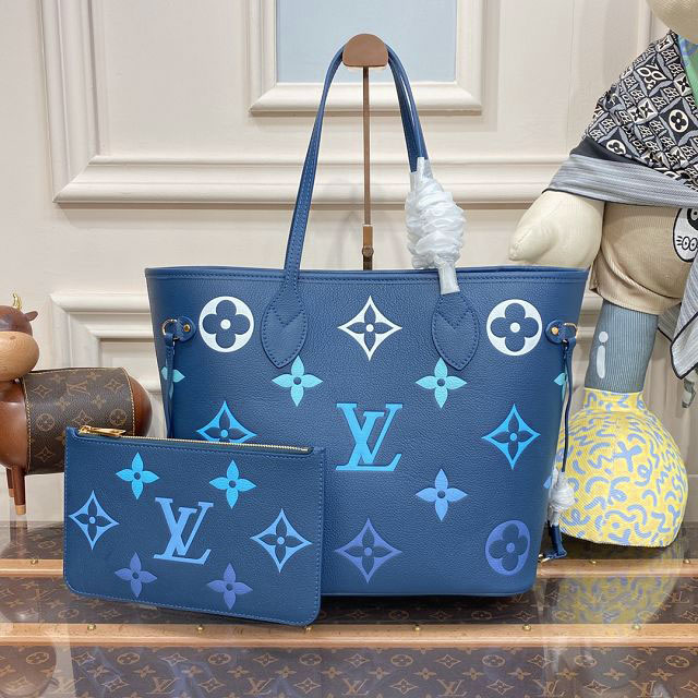 2023 Louis vuitton original calfskin neverfull mm M46514 blue