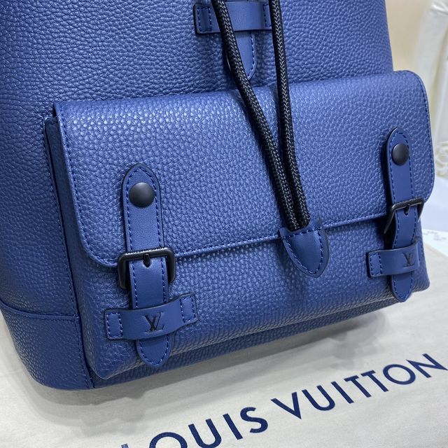 Louis vuitton original calfskin christopher backpack M58644 blue