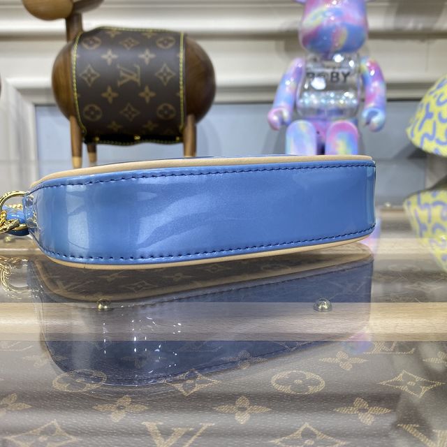 Louis vuitton original patent calfskin mini pochette M81940 blue