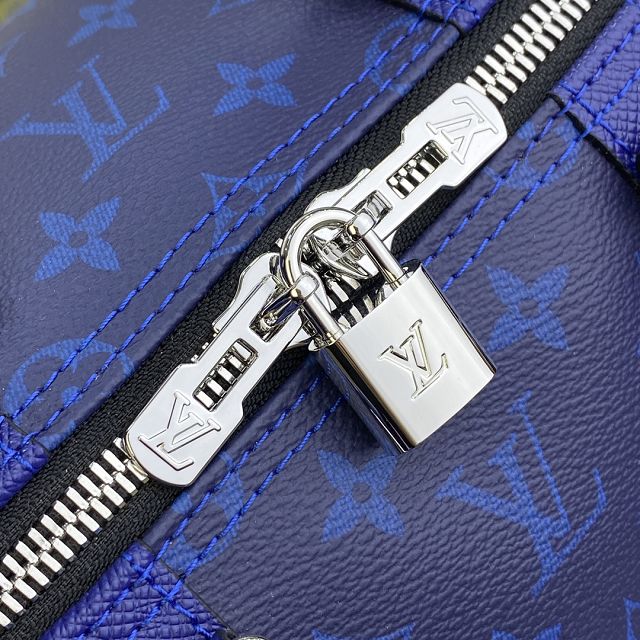 Louis vuitton original taiga leather keepall bandouliere 45 M53766 blue