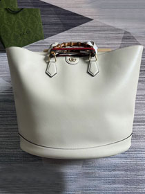 2023 GG original calfskin large top handle bag 746270 white