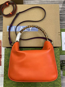 2023 GG original calfskin medium diana shoulder bag 746124 orange
