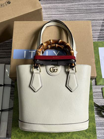 2023 GG original calfskin small top handle bag 750396 white