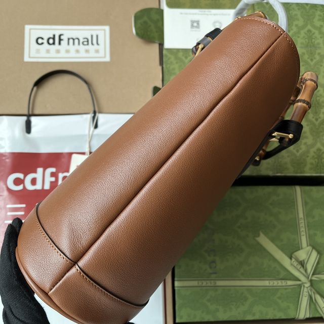2023 GG original calfskin top handle bag 750394 brown