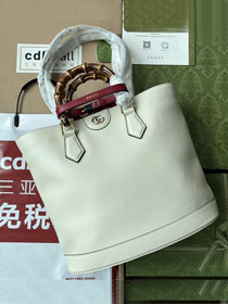 2023 GG original calfskin top handle bag 750394 white