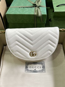 GG original calfskin marmont mini chain bag 746431 white