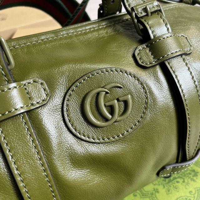 GG original calfskin small duffle bag 725701 green
